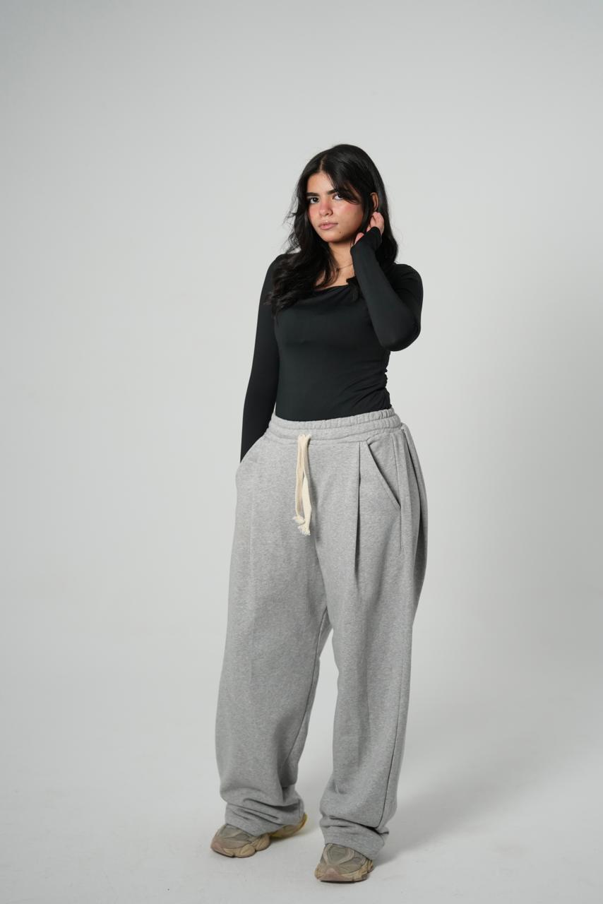 Double Pleated SweatPants (Gray)