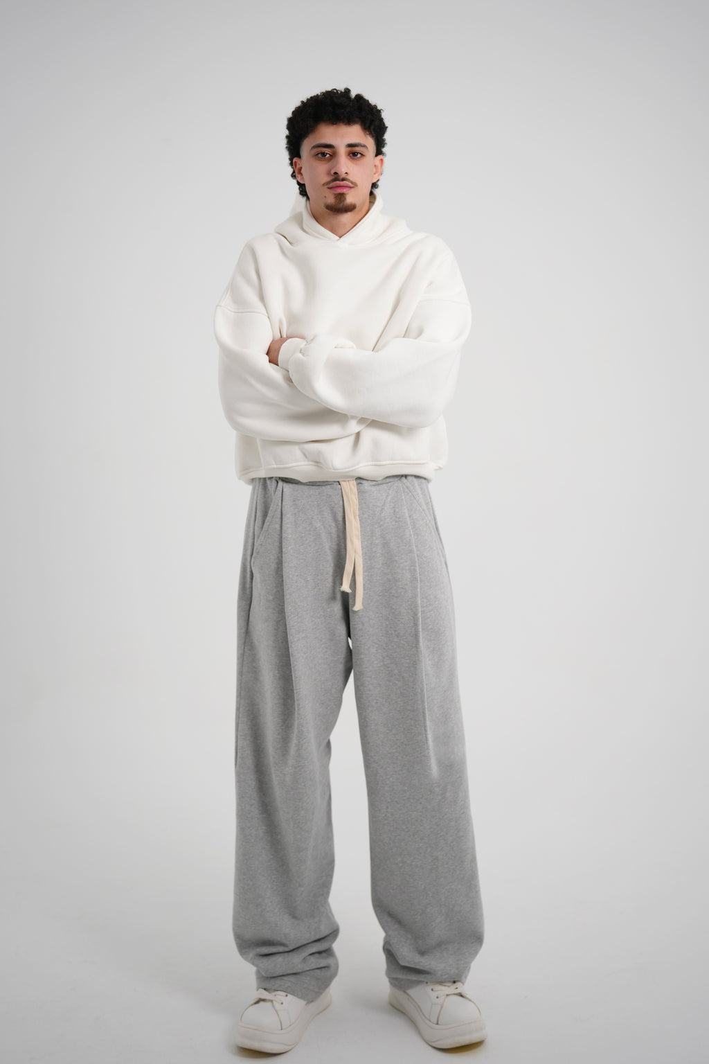 Double Pleated SweatPants (Gray)