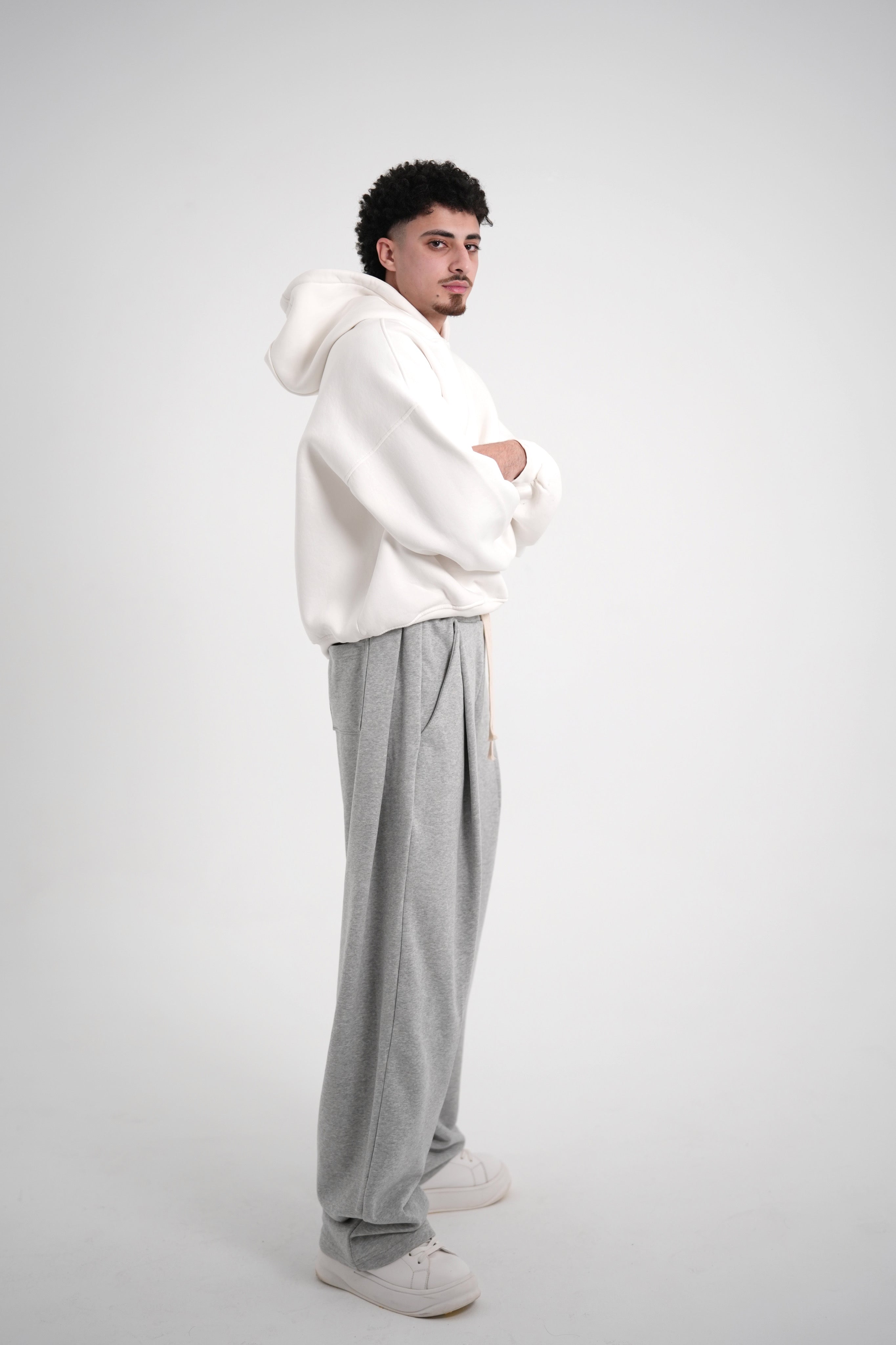 Double Pleated SweatPants (Gray)