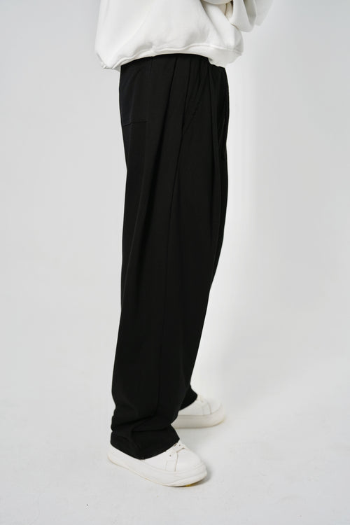 Double Pleated SweatPants (Black)